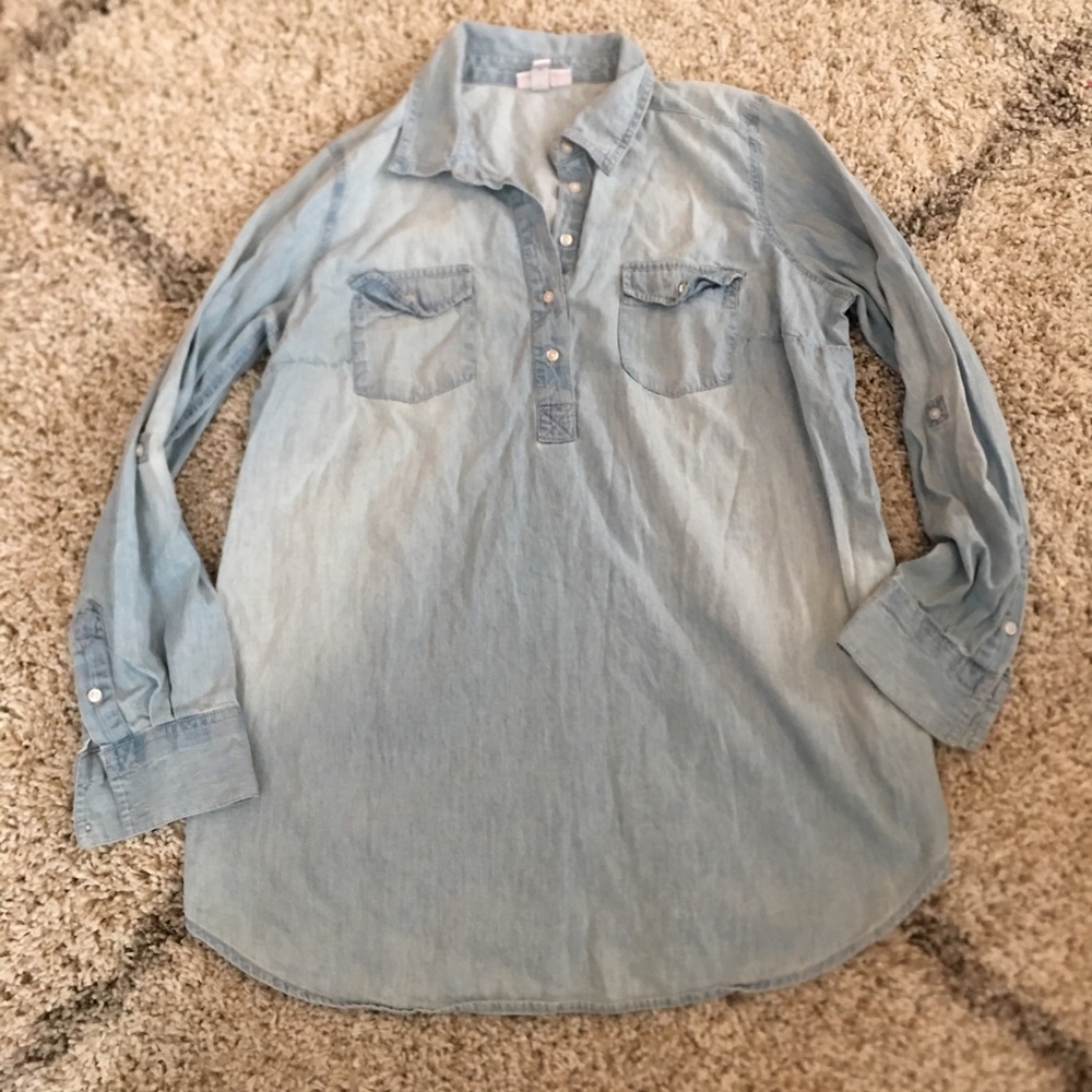 Chambray Maternity Top